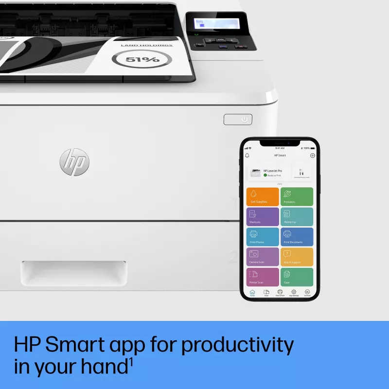 HP LaserJet Pro 4002dn spausdintuvas, lazerinis, 1200 x 1200 DPI, A4, 40 ppm, dvipusis spausdinimas, baltas