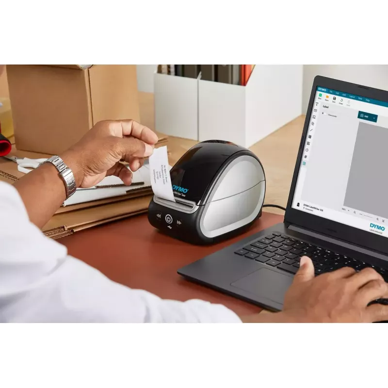 DYMO LabelWriter 550 etikečių spausdintuvas | Tiesioginis terminis spausdinimas | Automatinis etikečių atpažinimas | Spausdina adresų, siuntų, brūkšninių kodų etiketes | EU 2 kištukas