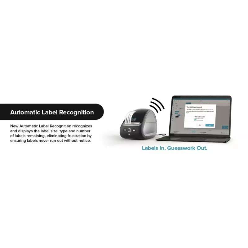 DYMO LabelWriter 550 etikečių spausdintuvas | Tiesioginis terminis spausdinimas | Automatinis etikečių atpažinimas | Spausdina adresų, siuntų, brūkšninių kodų etiketes | EU 2 kištukas