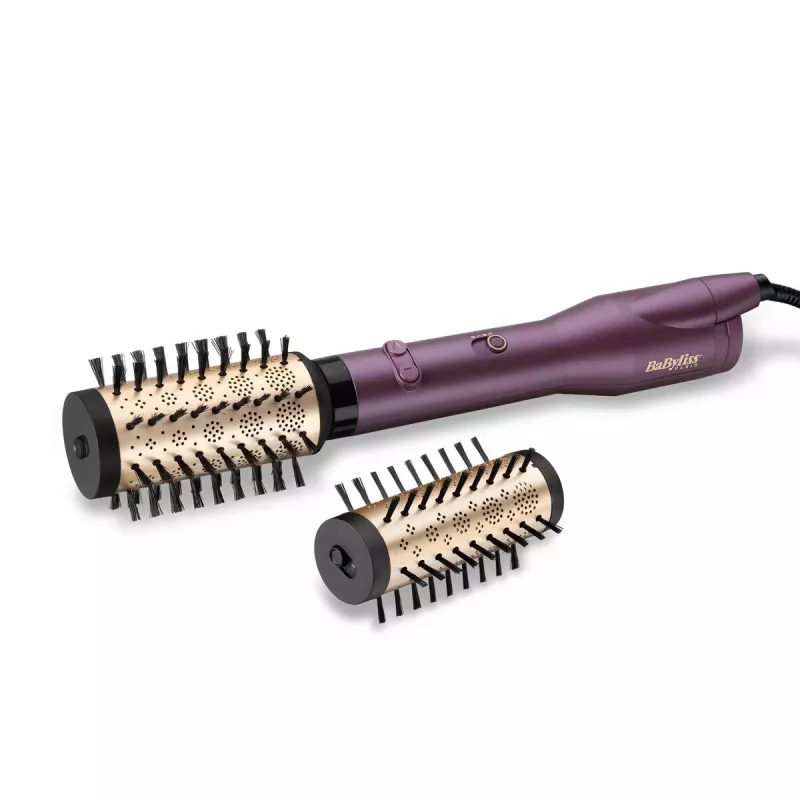 Karšto oro šukų prietaisas BABYLISS Big Hair Dual AS950E — 650 W, 2 šildymo lygiai, 5 cm antgalis, 2 šepečiai, 2,5 m laidas, Violetinė/Rožinis auksas/Juoda