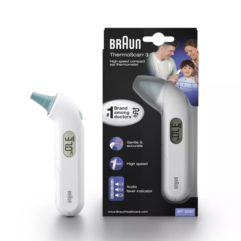 Kontaktinis ausies termometras BRAUN ThermoScan 3 IRT3030