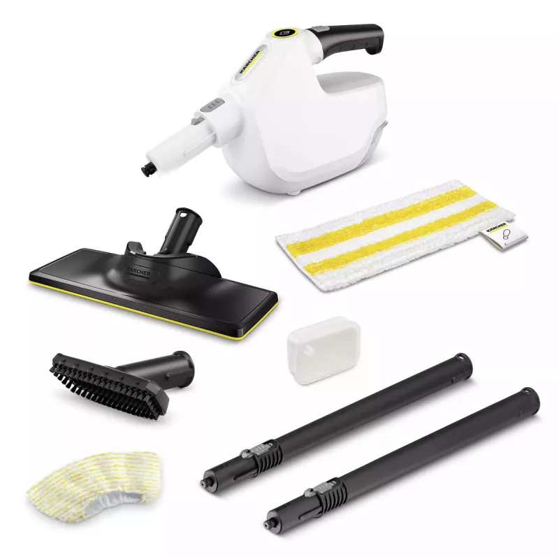 Nešiojamas garinis valiklis Karcher SC 1 Multi & Up — 0,2 l, 1300 W, 3 bar, 5 m laidas, geltona