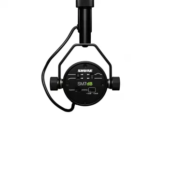 Studijinis dinaminis mikrofonas Shure SM7DB — laidinis XLR, kardioidinis, 50–20000 Hz, 150 Ω, fantominis 48V, juodas
