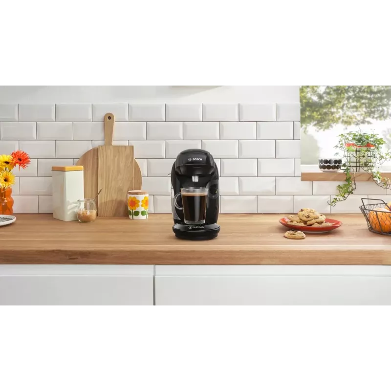Bosch TAS112E kavos aparatas kapsulinis, 0,7 L, 1400 W, juodas