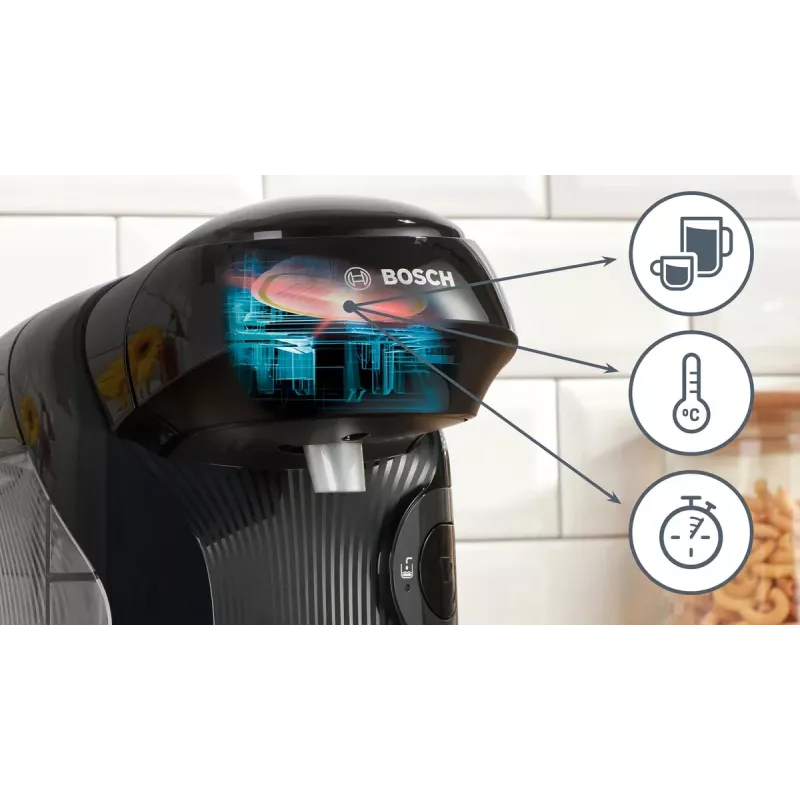 Bosch TAS112E kavos aparatas kapsulinis, 0,7 L, 1400 W, juodas