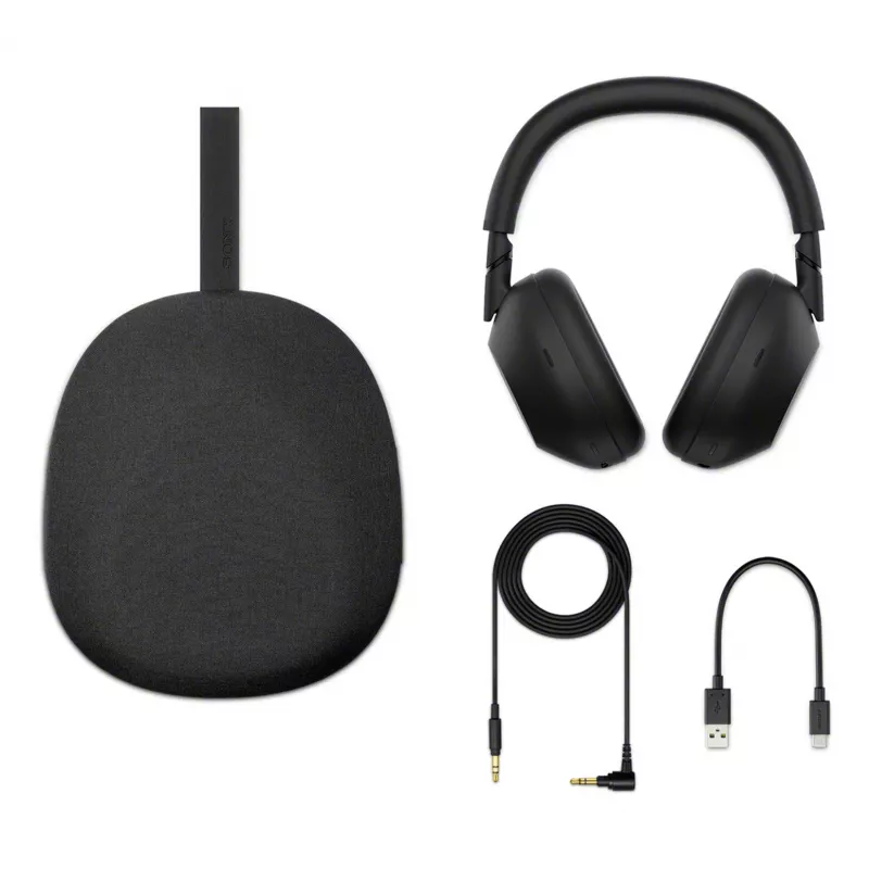 Sony WH-1000XM6 Ausinės Veleninės Su Laidu ir Belaidžiu Ryšiu Skambučiams/Muzikai/Sportui/Kasdienai USB-C Bluetooth Juodos