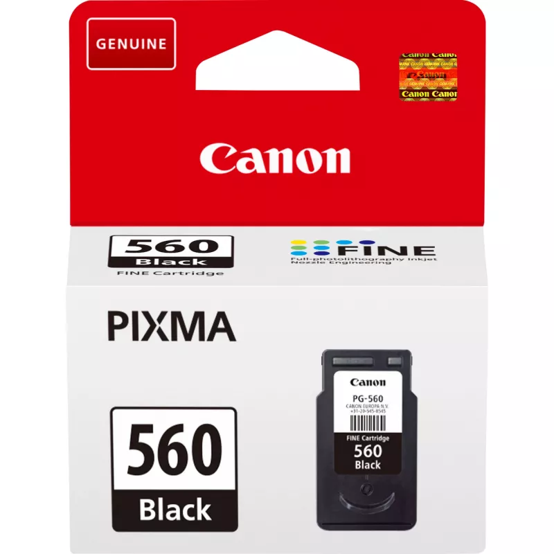Canon PG-560 juodos spalvos rašalo kasetė, pigmentinis, 7,5 ml, 1 vnt., 180 puslapių