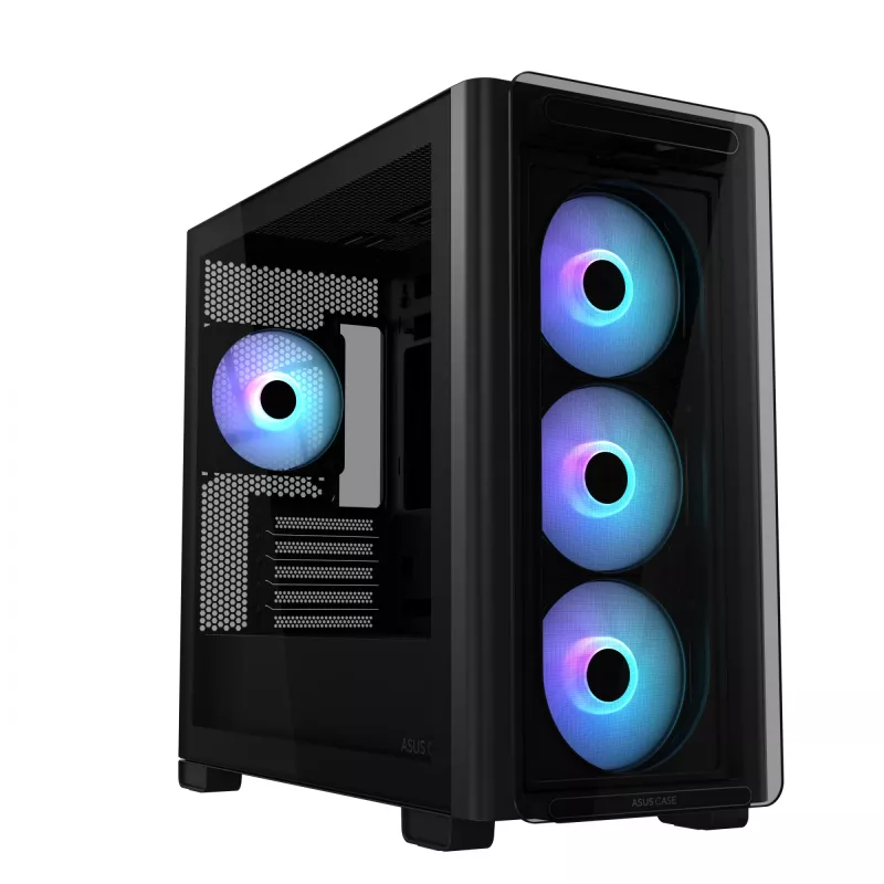 ASUS A23 PLUS TG ARGB BLACK korpusas, juodas, micro ATX, Mini-ITX, 16,5 cm, 38 cm