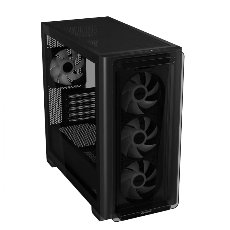 ASUS A23 PLUS TG ARGB BLACK korpusas, juodas, micro ATX, Mini-ITX, 16,5 cm, 38 cm
