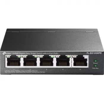 TP-Link 5 prievadų gigabaitinis Easy Smart jungiklis su 4 PoE+ prievadais, L2, Gigabit Ethernet (10/100/1000), maitinimas per Ethernet (PoE)