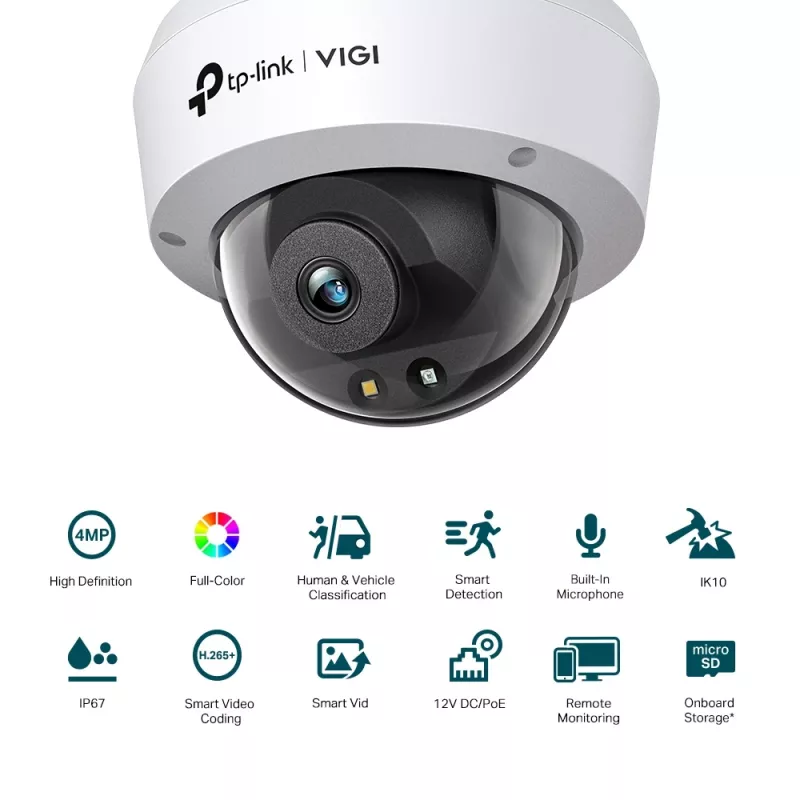 TP-Link VIGI 4MP Full-Color kupolinė tinklo kamera