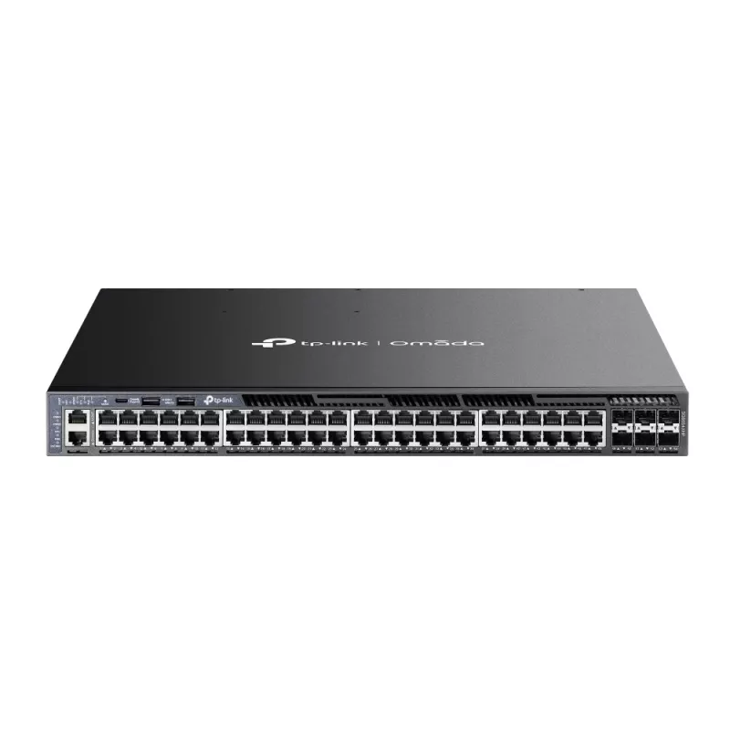 TP-Link Omada 48 prievadų Gigabit valdomas L3 PoE+ jungiklis su 6 10G lizdais