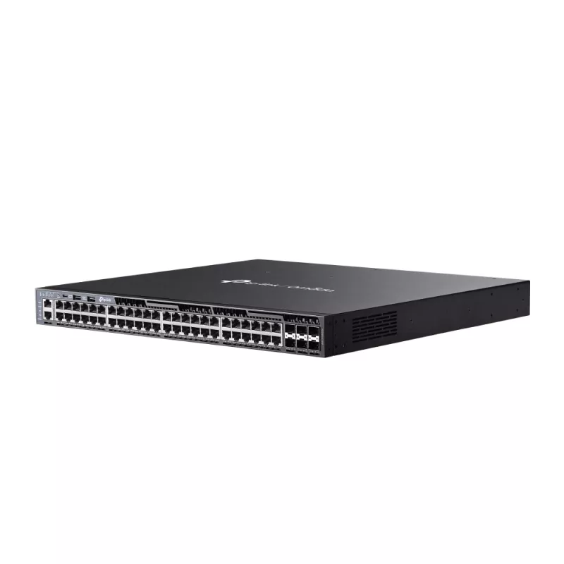 TP-Link Omada 48 prievadų Gigabit valdomas L3 PoE+ jungiklis su 6 10G lizdais