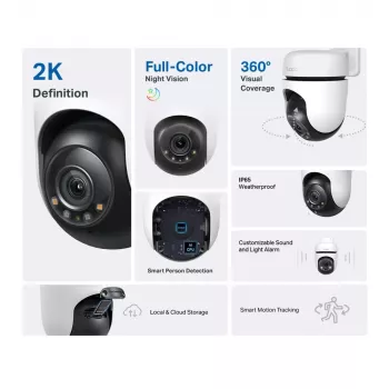 TP-Link Tapo C510W lauko stebėjimo kamera su pasukimu ir pakreipimu, 2K, 360°