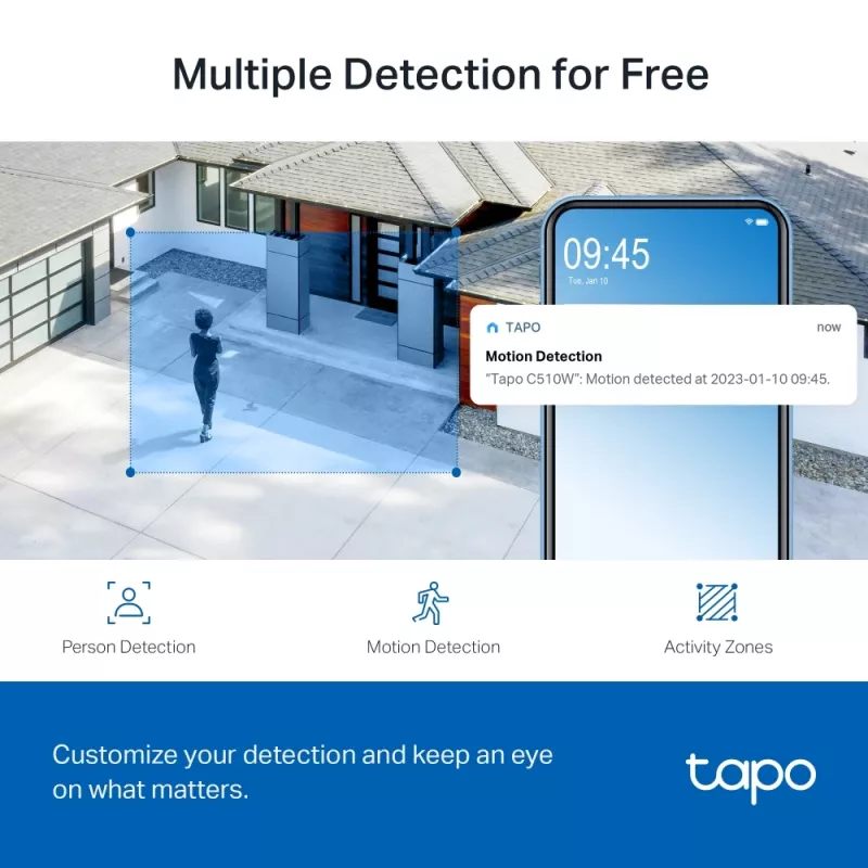 TP-Link Tapo C510W lauko stebėjimo kamera su pasukimu ir pakreipimu, 2K, 360°