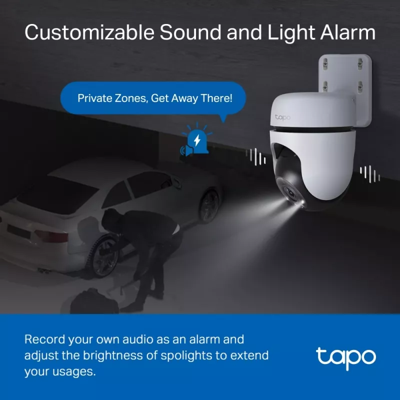 TP-Link Tapo C510W lauko stebėjimo kamera su pasukimu ir pakreipimu, 2K, 360°