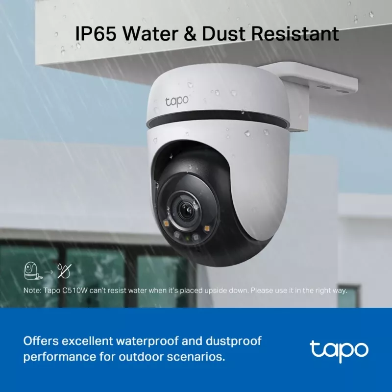 TP-Link Tapo C510W lauko stebėjimo kamera su pasukimu ir pakreipimu, 2K, 360°