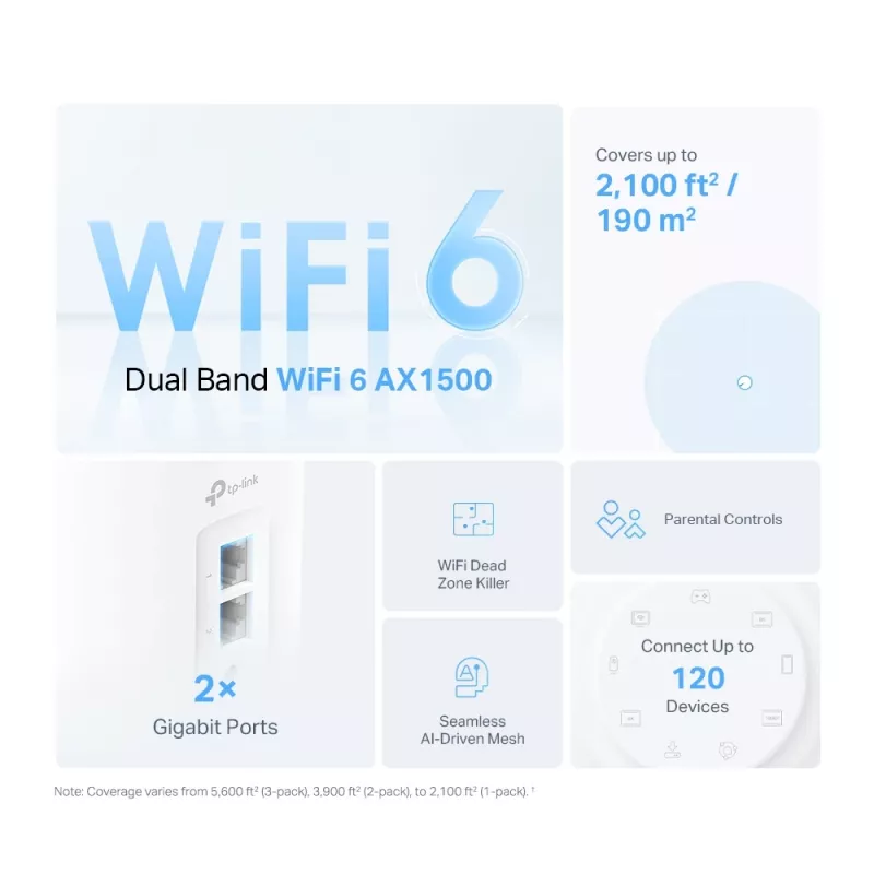 TP-Link Deco X10 AX1500 Wi-Fi 6 tinklo sistema (2 vnt.)