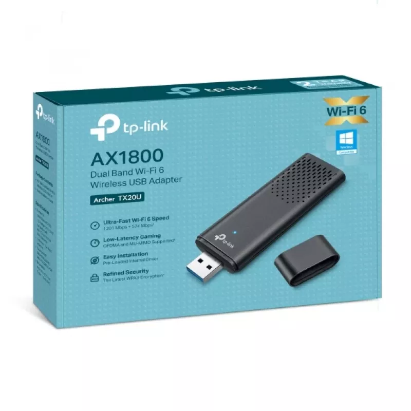 TP-Link Archer AX1800 dviejų juostų Wi-Fi 6 USB adapteris