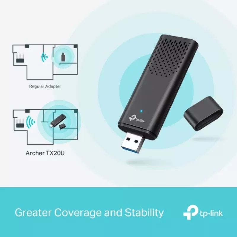TP-Link Archer AX1800 dviejų juostų Wi-Fi 6 USB adapteris