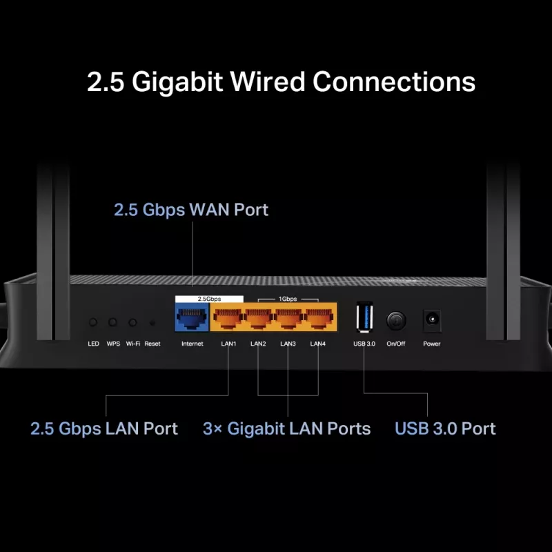 TP-Link Archer BE230 belaidis maršrutizatorius 2.5 Gigabit Ethernet dviejų juostų (2,4 GHz / 5 GHz) Juodas