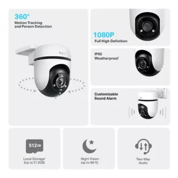 TP-Link Tapo lauko stebėjimo kamera su PTZ, IP, vidaus ir lauko, belaidė, 1080p