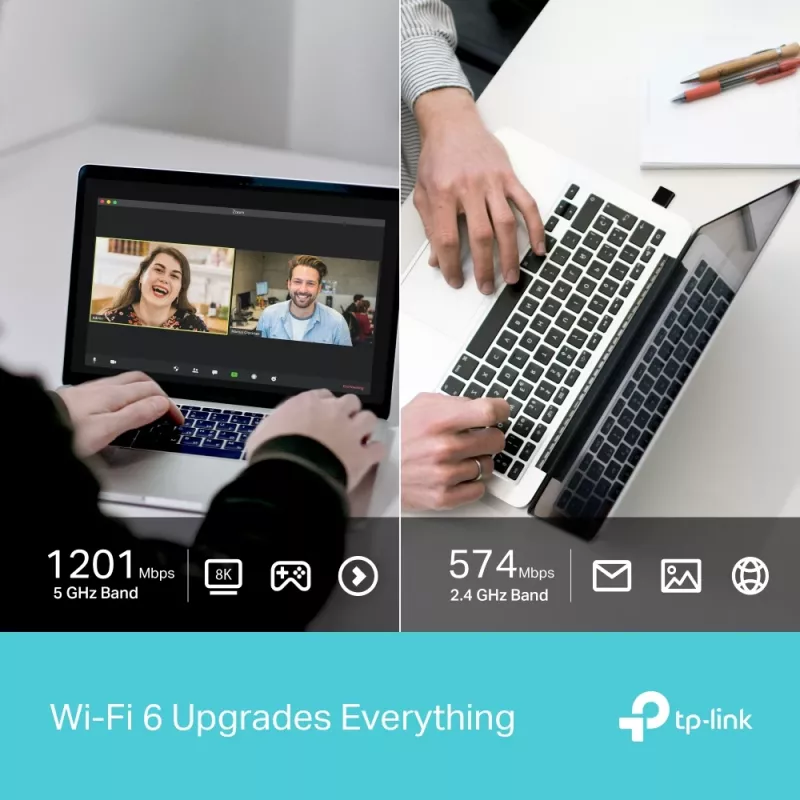 TP-Link Archer AX1800 Nano belaidis Wi-Fi 6 USB adapteris, 1800 Mbit/s, juodas