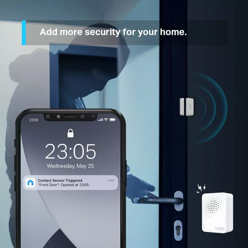 TP-Link Tapo belaidis durų ir langų jutiklis, baltas, 922 MHz, CR2032