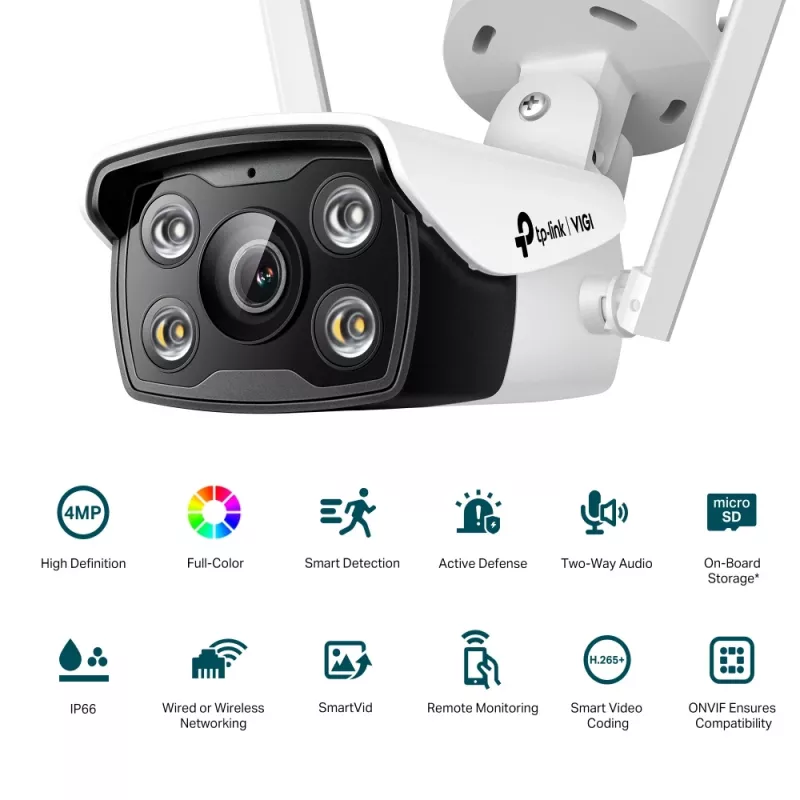 TP-Link VIGI 4MP lauko spalvota belaidė IP kamera