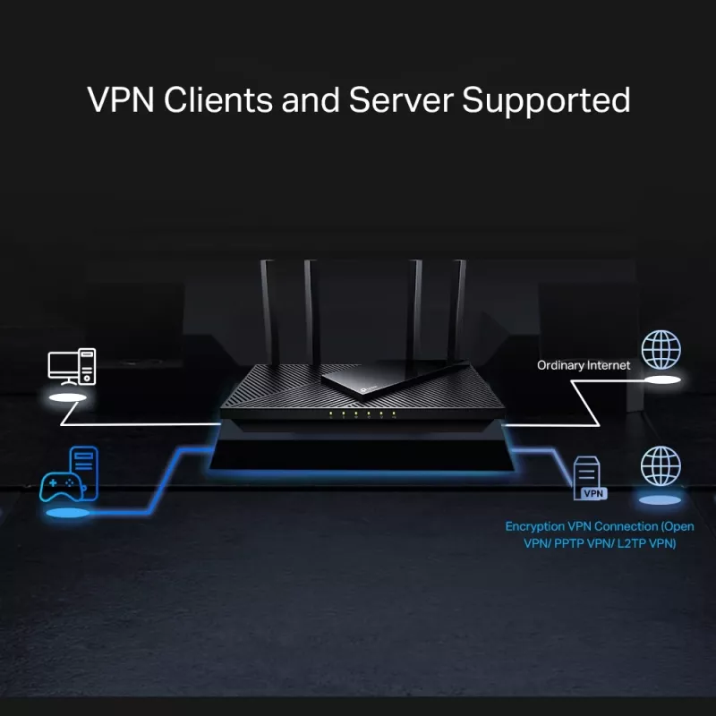TP-Link Archer AX55 Pro belaidis maršrutizatorius AX3000 Wi-Fi 6 su 2.5G prievadu