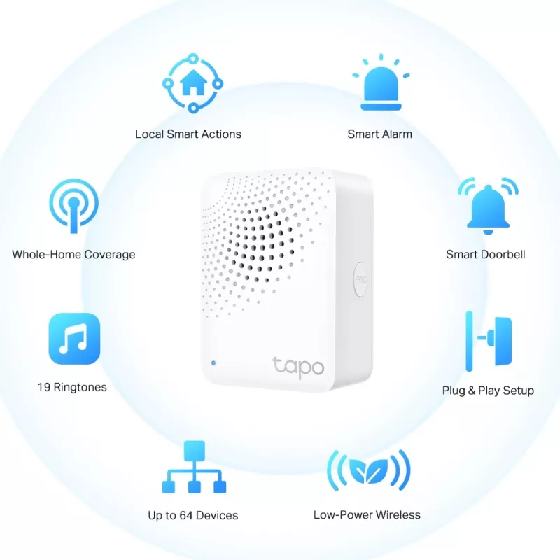 TP-Link Tapo H100 išmanusis IoT šliuzas su skambučiu, baltas