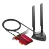 TP-Link Archer TXE75E AXE5400 Wi-Fi 6E Bluetooth 5.2 PCIe adapter, vidinis, belaidis, PCI Express, WLAN / Bluetooth, 5400 Mbit/s, juoda, raudona
