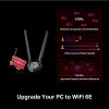 TP-Link Archer TXE75E AXE5400 Wi-Fi 6E Bluetooth 5.2 PCIe adapter, vidinis, belaidis, PCI Express, WLAN / Bluetooth, 5400 Mbit/s, juoda, raudona