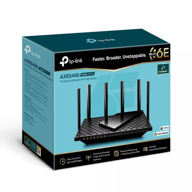 TP-Link Archer AXE5400 maršrutizatorius – trijų juostų belaidis Wi-Fi 6E maršrutizatorius