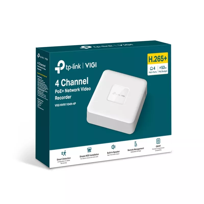 TP-Link VIGI 4 kanalų PoE+ tinklo vaizdo registratorius