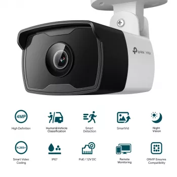 TP-Link VIGI C340I 2.8MM lauko IP stebėjimo kamera, 4MP, 2560×1440, IP67