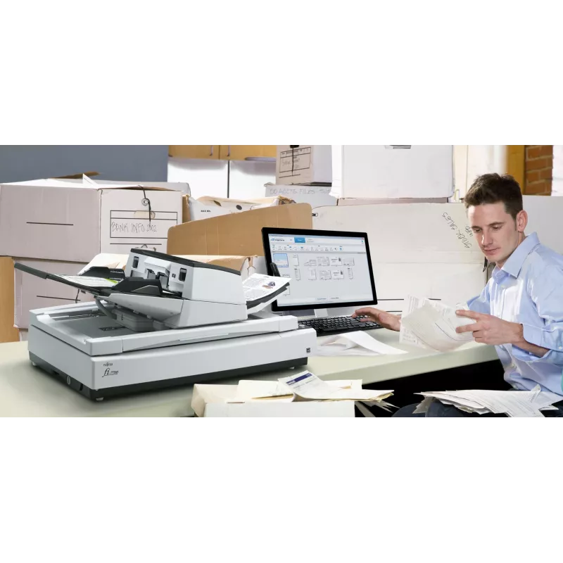 Ricoh fi-7700 plokščiasis ir ADF skaitytuvas 600 x 600 DPI A3 juodas, baltas