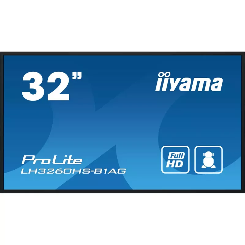 iiyama LH3260HS-B1AG Skaitmeninės iškabos ekranas 80 cm (31,5 colio) LED Wi-Fi 500 cd/m² Full HD Juodas Įmontuotas procesorius Android 11 24/7