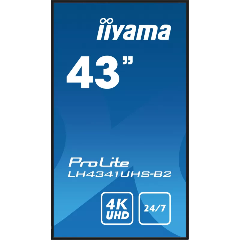 iiyama LH4341UHS-B2 Skaitmeninės reklamos ekranas 108 cm (42,5 col.) LCD 500 cd/m² 4K Ultra HD Įmontuotas procesorius Android 8.0 24/7