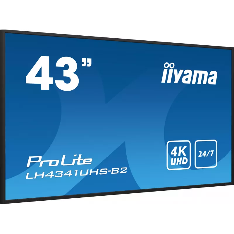 iiyama LH4341UHS-B2 Skaitmeninės reklamos ekranas 108 cm (42,5 col.) LCD 500 cd/m² 4K Ultra HD Įmontuotas procesorius Android 8.0 24/7