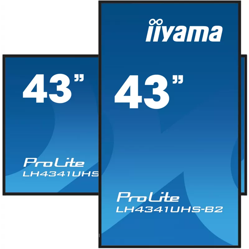 iiyama LH4341UHS-B2 Skaitmeninės reklamos ekranas 108 cm (42,5 col.) LCD 500 cd/m² 4K Ultra HD Įmontuotas procesorius Android 8.0 24/7