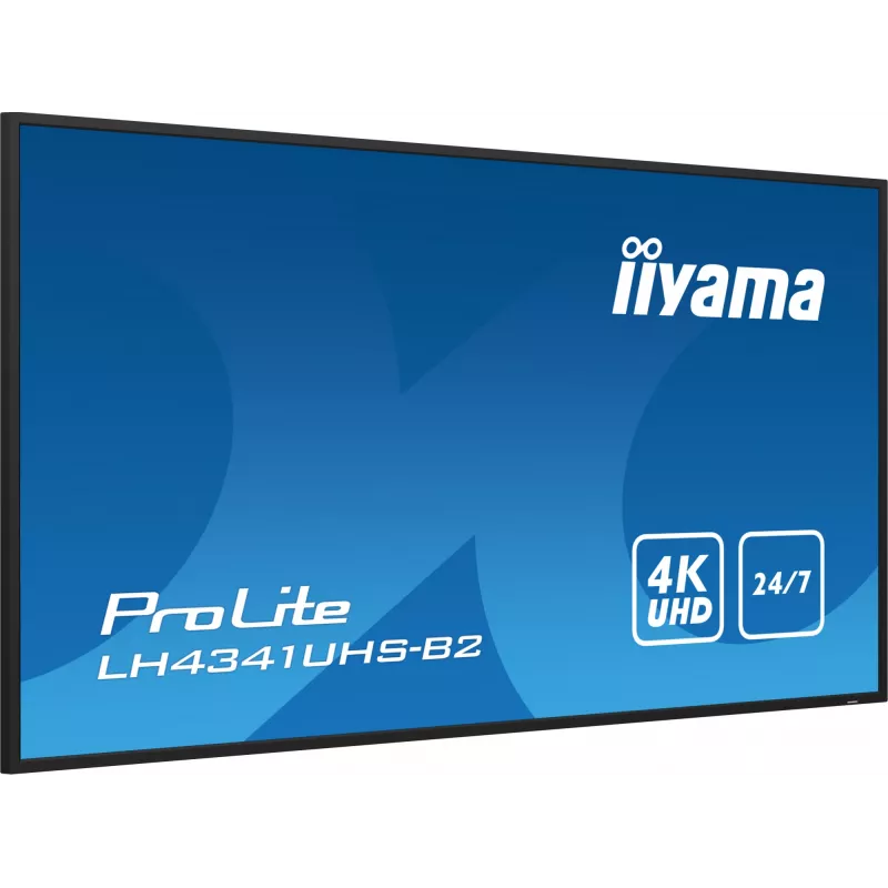iiyama LH4341UHS-B2 Skaitmeninės reklamos ekranas 108 cm (42,5 col.) LCD 500 cd/m² 4K Ultra HD Įmontuotas procesorius Android 8.0 24/7