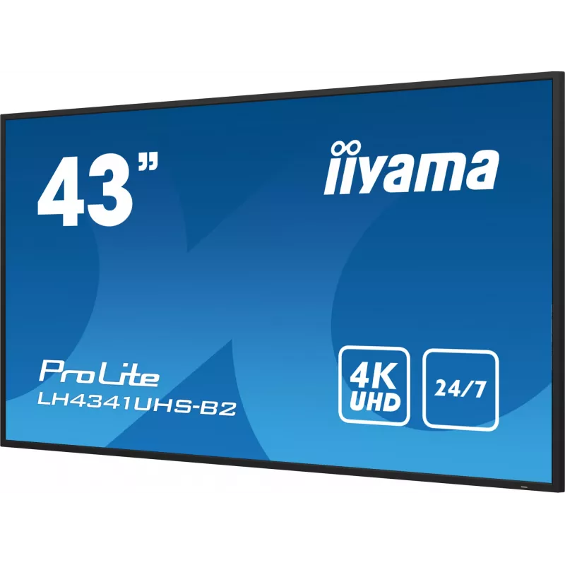 iiyama LH4341UHS-B2 Skaitmeninės reklamos ekranas 108 cm (42,5 col.) LCD 500 cd/m² 4K Ultra HD Įmontuotas procesorius Android 8.0 24/7