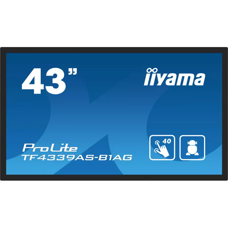 Monitorius iiyama TF4339AS-B1AG 108 cm (42,5 colio) 4K Ultra HD LED liečiamuoju ekranu, juodas