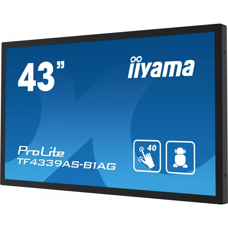 Monitorius iiyama TF4339AS-B1AG 108 cm (42,5 colio) 4K Ultra HD LED liečiamuoju ekranu, juodas