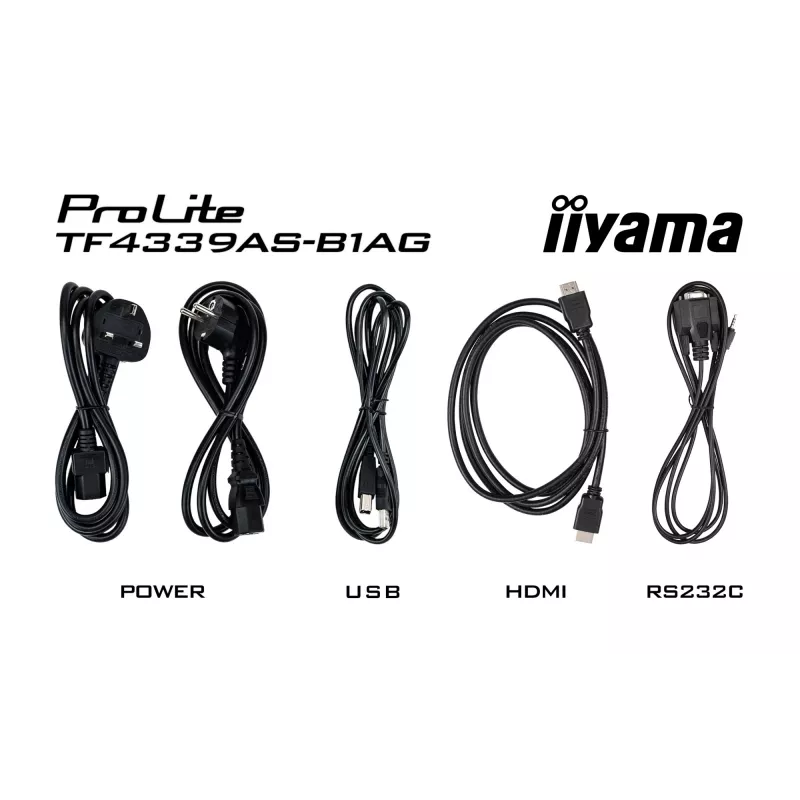 Monitorius iiyama TF4339AS-B1AG 108 cm (42,5 colio) 4K Ultra HD LED liečiamuoju ekranu, juodas