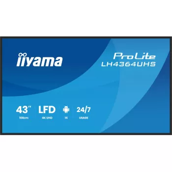 Skaitmeninės reklamos plokščias ekranas iiyama LH4364UHS-B1AG 43 col. LED 4K Ultra HD