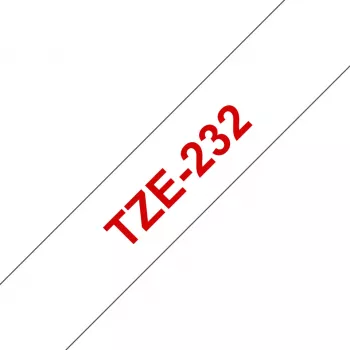 Juosta etiketėms spausdinti Brother TZE-232 Raudona ant baltos