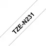 Brother TZe-N231 termo perdavimo juosta, juoda ant baltos, 12 mm x 8 m