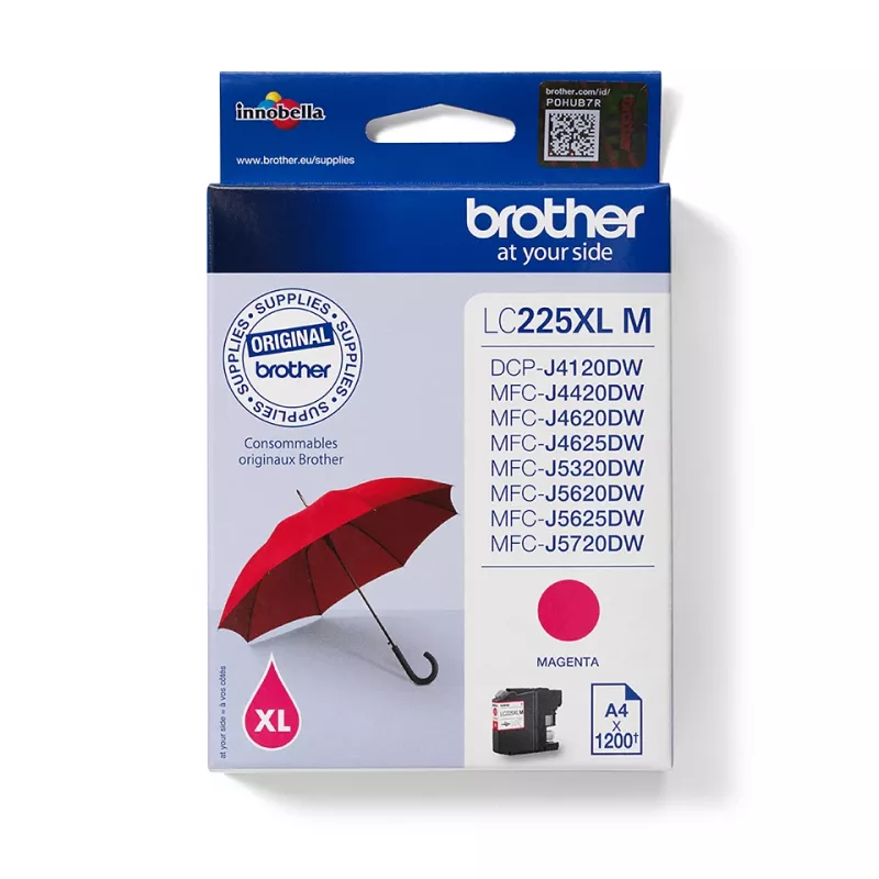 Originali Brother LC225XLM rašalo kasetė, didelės išeigos, purpurinė (1 vnt.)